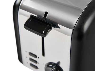 2 Slice Toaster (Chelmsford / THT-8016A) in Black & Polished Steel - UK Plug