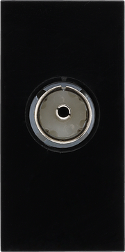 BG EMNSTVB Black 1 Module Euro Module Unscreened Coaxial TV Outlet by British General (BG-EMNSTVB-Shopify-SA_1)