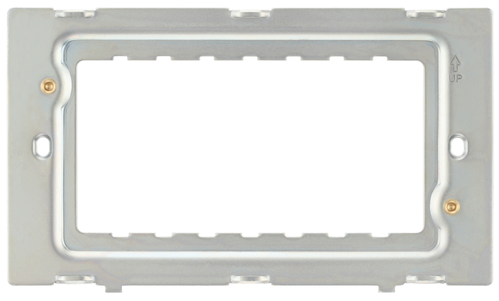 RFR34PCD Front - The Grid modular range from British General allows you to build your own module configuration with a variety of combinations and finishes. This frame is suitable for installation of Evolve Grid frontplates that fit 3 or 4 Grid modules.