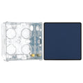 BG Evolve Matt Blue 2 Way Single Edge to Edge Rocker Switch PCDDB12EB with 35mm Steel Back Box