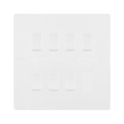 BG Evolve Pearlescent White 7 Gang Intermediate Custom Grid Light Switch by British General (BG-EVOLVE-PW-7G-CUSTOM-7x-INT-SWITCH)
