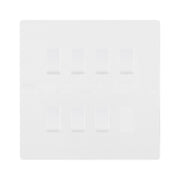 BG Evolve Pearlescent White 7 Gang Intermediate Custom Grid Light Switch by British General (BG-EVOLVE-PW-7G-CUSTOM-7x-INT-SWITCH)