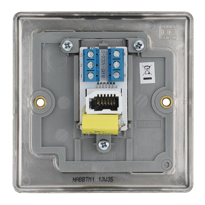 BG Nexus Antique Brass Single Master Telephone Socket NABBTM1 with 35mm Steel Back Box