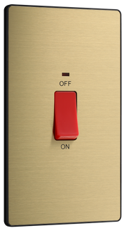 BG Evolve PCDSB72B Satin Brass 45A 2 Pole LED Switch-Black Insert by British General (BG-PCDSB72B-Shopify-SA_1)