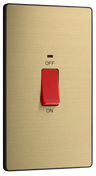 BG Evolve PCDSB72B Satin Brass 45A 2 Pole LED Switch-Black Insert by British General (BG-PCDSB72B-Shopify-SA_1)