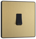 BG PCDSB12B Satin Brass Evolve 1 Gang 20A 16AX 2 Way Light Switch - Black Insert