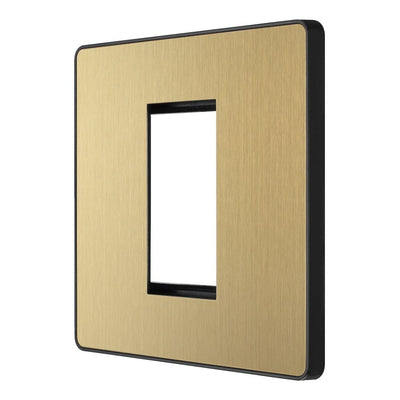 BG Evolve Satin Brass 20AX 2 Way Emergency Lighting Test Key Switch - Key Included - Black Insert
