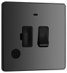 BG PCDBC52B Black Chrome Evolve 13A Flex Outlet Neon Switched Fused Spur Unit - Black Insert by British General (BG-PCDBC52B)