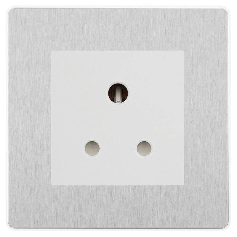 BG Evolve Brushed Steel 5A Unswitched Socket PCDBS5AUSSW