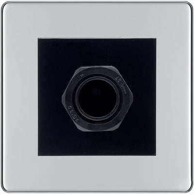 BG Screwless Polished Chrome 45A Flex Outlet Euro Module | Black Insert by British General (BG-FPCEMS2+EM45AFO)