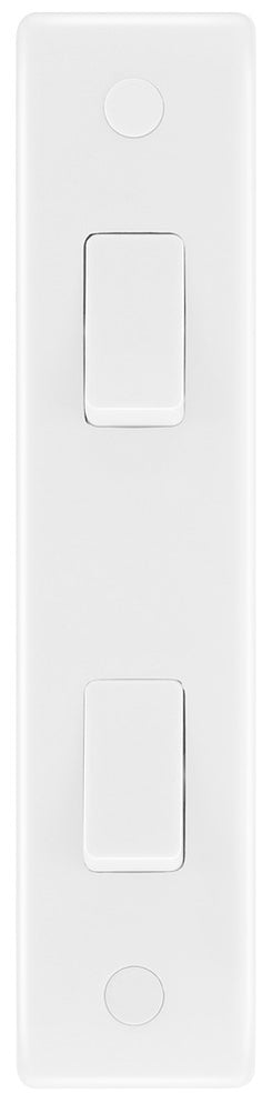 BG 848 Moulded Round Edge | White | 2 Gang 10A 2 Way Architrave Switch by British General (BG-848)