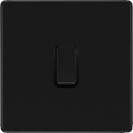 BG Nexus Flatplate Screwless Matt Black Single Light Switch FFB12 20 Amp