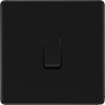 BG Nexus Flatplate Screwless Matt Black Single Light Switch FFB12 20 Amp by British General (BG-FFB12-1)