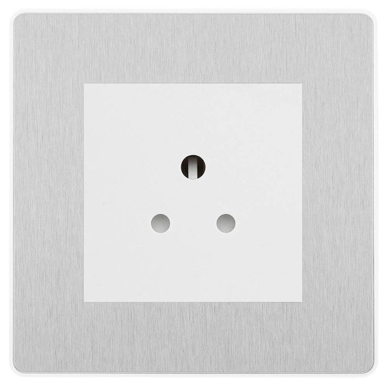 BG Evolve Brushed Steel 2A Unswitched Socket PCDBS2AUSSW
