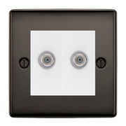 BG Nexus Metal Black Nickel Double Satellite Socket NBN642W by British General (BG-NBN642W)