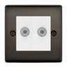 BG Nexus Metal Black Nickel Double Satellite Socket NBN642W by British General (BG-NBN642W)