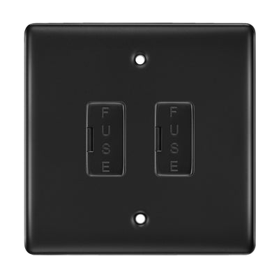 BG Matt Black 2 Gang Unswitched Fused Spur 13 Amp Connection Unit