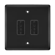 BG Matt Black 2 Gang Unswitched Fused Spur 13 Amp Connection Unit by British General (NEXUS-MB-2G-UNSWITCHED-FUSED-SPUR-13A)