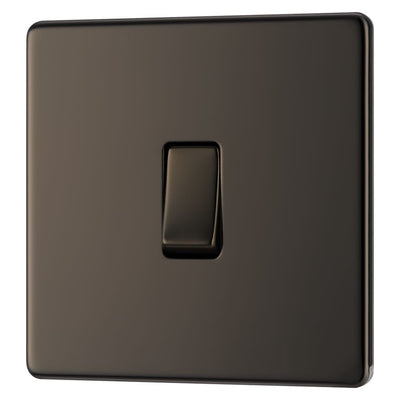 BG Screwless Black Nickel 20A 16AX Intermediate Light Switch FBN13 with 25mm Steel Back Box