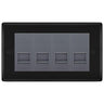 BG Nexus Matt Black 4 Gang IDC Secondary Telephone Socket - Grey Insert by British General (BG-NFBBTS4G)