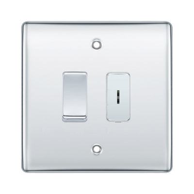 BG Polished Chrome 2 Gang 2 Way Single Pole Key Switch with 2 Way Single Pole Switch by British General (BG-NEXUS-PC-2G-1x-KS-1x-SP)