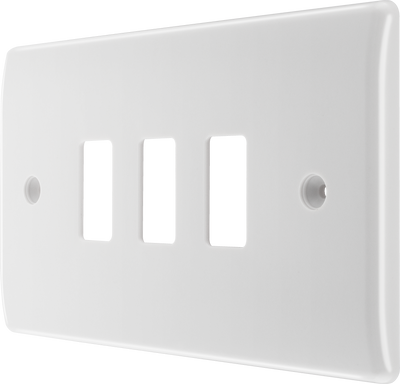 BG R83 Nexus Grid | White | Moulded 3 Module Front Plate