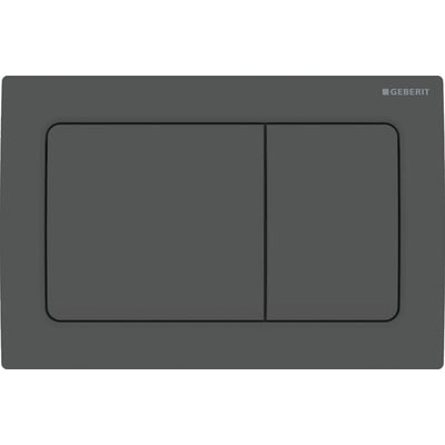 Geberit Alpha01 Square Dual Flush Plate - Matt Black - 115.055.14.1