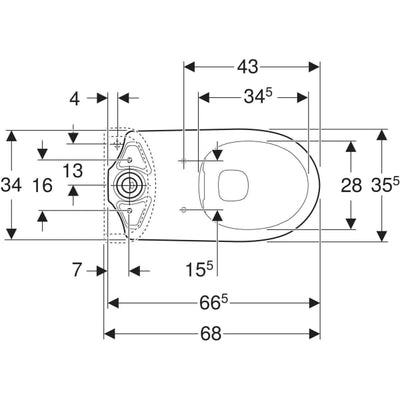 Geberit Selnova 360mm Close Coupled Pan - 500.285.01.6 by Geberit (Geberit-500.285.01.6)