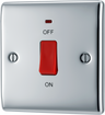 BG NPC74 Nexus Metal Polished Chrome 45A 2 Pole Neon Cooker Switch by British General (BG-NPC74-Shopify-SA_1)