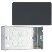 BG Evolve Matt Grey Double Blank Plate PCDMG95B with 35mm Steel Back Box