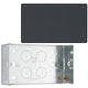 BG Evolve Matt Grey Double Blank Plate PCDMG95B with 35mm Steel Back Box
