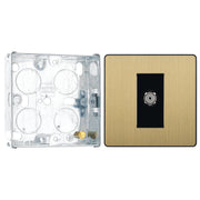 BG Evolve Satin Brass Single Co-Axial Socket PCDSB60B with 25mm Steel Back Box