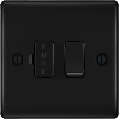 BG NFB50 Nexus Metal Matt Black 13A Switched Fused Spur Unit