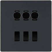 BG Evolve Matt Grey 6 Gang Switch 3x Trailing Edge LED Dimmer 3x 2Way Custom Switch by British General (BG-Evolve-MG-6G-CUSTOM-3x-Dimmer-3x-2WAY)