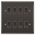 BG Black Nickel 8 Gang Engraved Custom Labelled Appliance Grid Switch