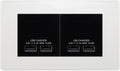 BG Evolve Pearl White 4G Euro Plate with 2X USB-A Dual Chargers Black Insert