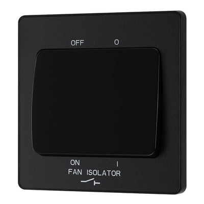 BG Evolve Matt Black 10A 3 Pole Fan Isolator PCDMB15B with 35mm Steel Back Box