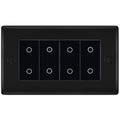 BG Nexus Matt Black Quad Master Touch Dimmer Switch Black Inserts NFBTDM4B