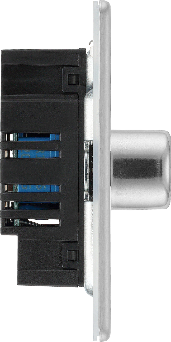 FBS81P Side - This trailing edge single dimmer switch from British General allows you to control your light levels and set the mood.