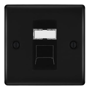 BG Nexus Matt Black Single 1 Gang RJ45 Data Socket NFBRJ451B Black Insert by British General