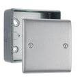 BG Nexus Brushed Steel Single Blanking Plate with Surface Pattress Back Box