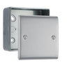 BG Nexus Brushed Steel Single Blanking Plate with Surface Pattress Back Box by British General (BG-NBS94+MC501)