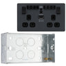 BG Evolve Matt Grey Double USB Socket with WiFi Extender PCDMG22UWRB with 35mm Steel Back Box by British General