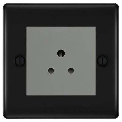 BG Nexus Metal Matt Black 2A Unswitched Socket NFB28MG by British General (BG-NFB28MG)