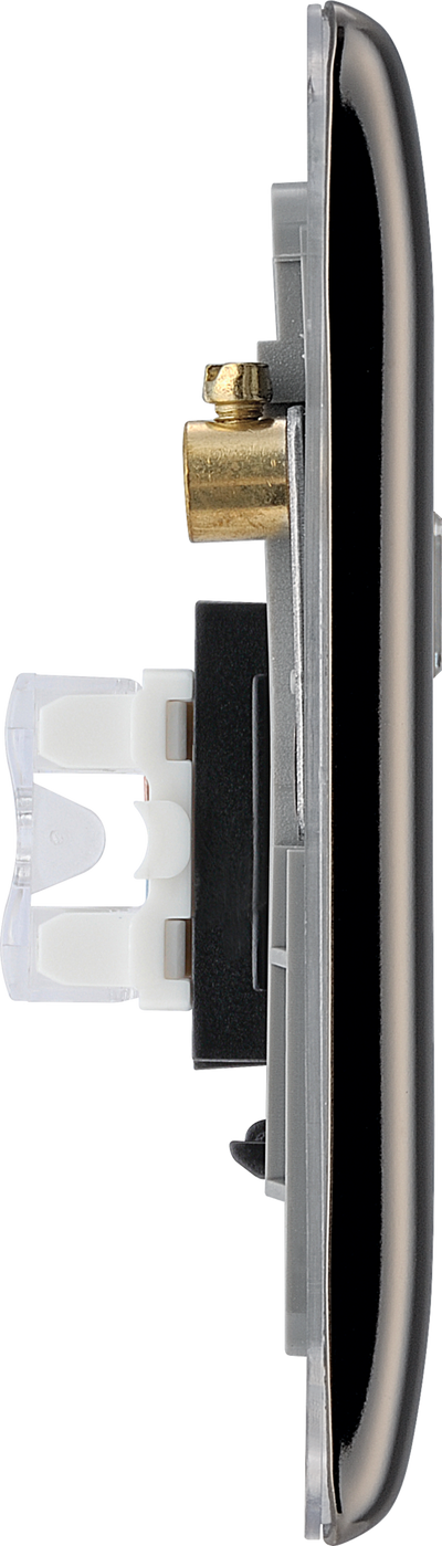 BG NBNRJ452 Nexus Metal Black Nickel 2 Gang RJ45 Data Outlet