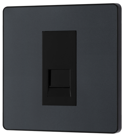 BG Evolve PCDMGBTM1B Matt Grey 1 Gang Master Outlet - Black Insert