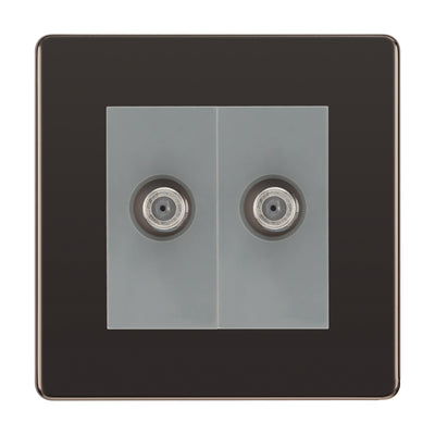 BG Screwless Black Nickel Double Satellite Socket FBN642G by British General (BG-FBN642G)