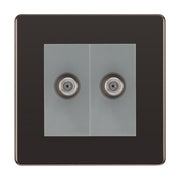 BG Screwless Black Nickel Double Satellite Socket FBN642G by British General (BG-FBN642G)