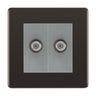 BG Screwless Black Nickel Double Satellite Socket FBN642G by British General (BG-FBN642G)