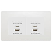 BG Evolve Pearlescent White 4G Faceplate with 45W USB A+C Charger Modules by British General (BG-PCDCLEMR4W+EMUSBAC45W)